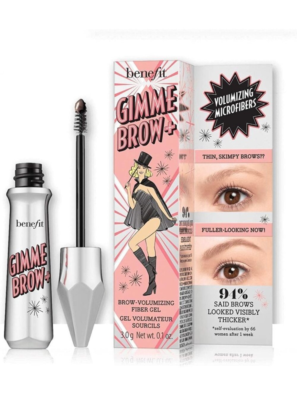 Volumizing Fiber Brow Gel #3 Medium Neutral - 0.1 oz for Fuller Brows